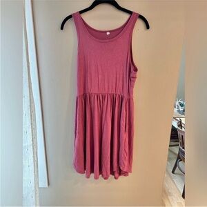 Simple Amazon Brand Pink Dress with Pockets Size M